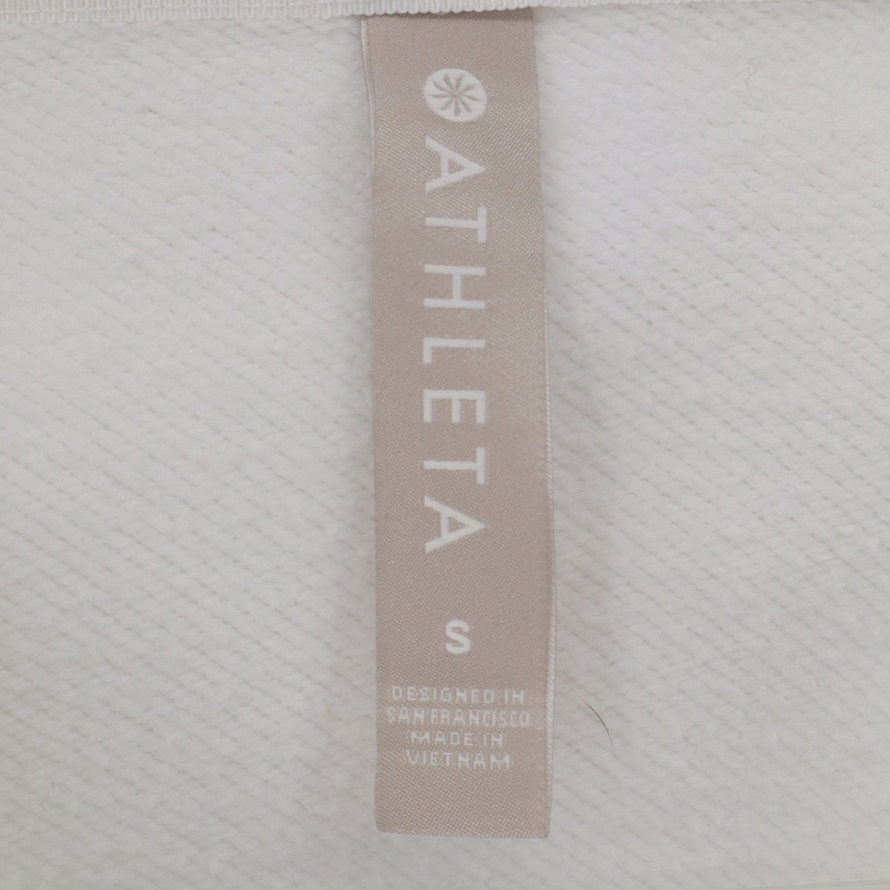 Athleta Cropped Hoodie Small White Flare Sleeve Lounge Yoga Pilates Athleisure - Picture 8 of 10